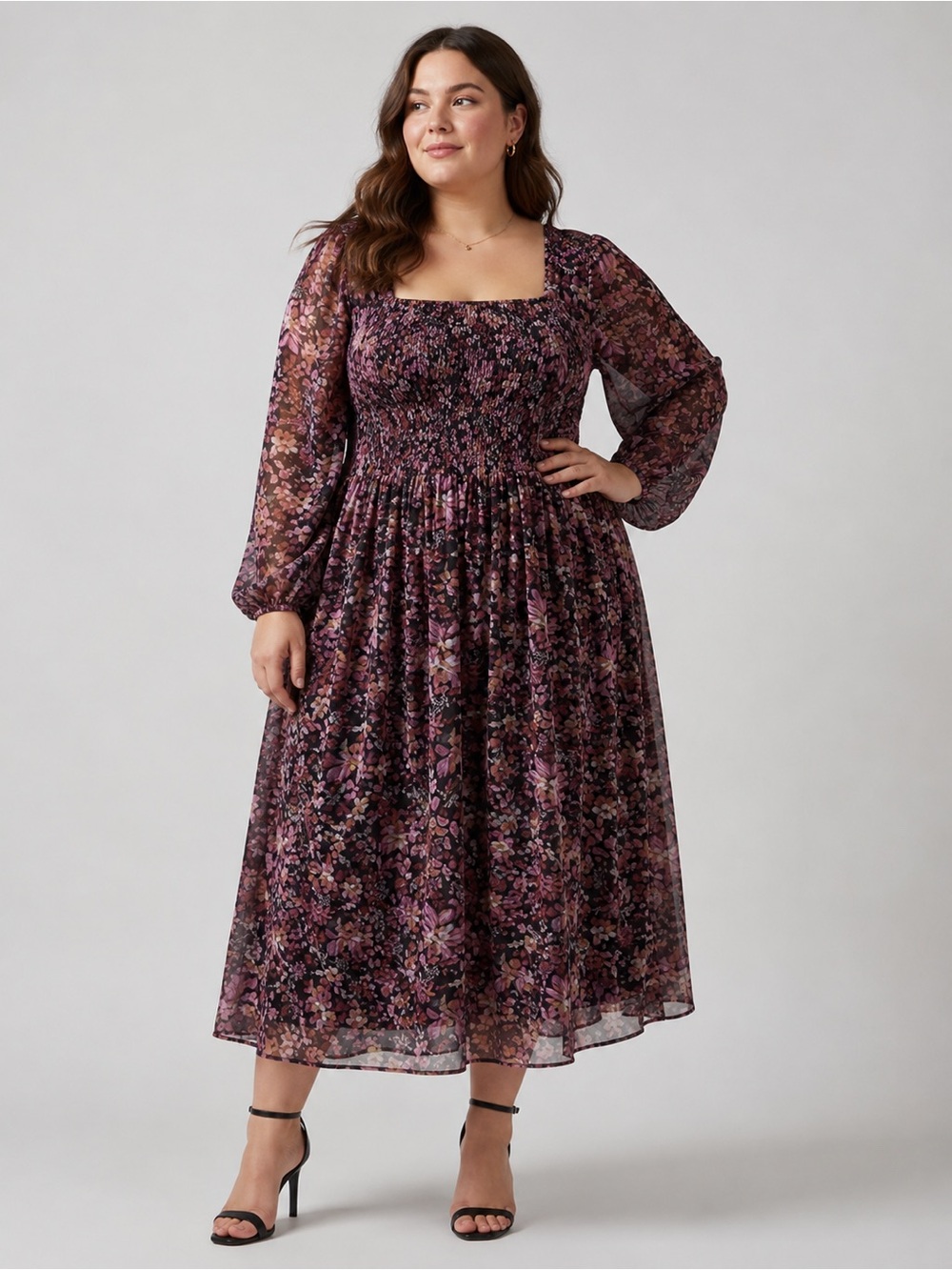Ivy City Co NWT Sasha Cottagecore Floral Smocked Midi Dress Size 3X